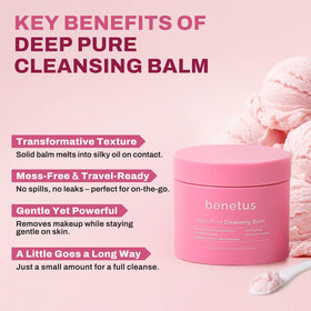 benetus balm emulsifying with water showing easy rinse benefit