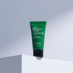 BENTON jar on bathroom shelf in lifestyle setting conveying daily skincare comfort benefit