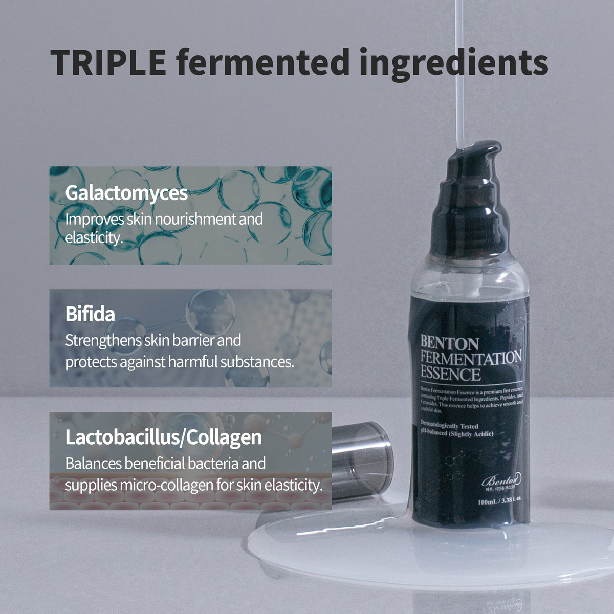 BENTON application on hand illustrating easy layering and silky feel