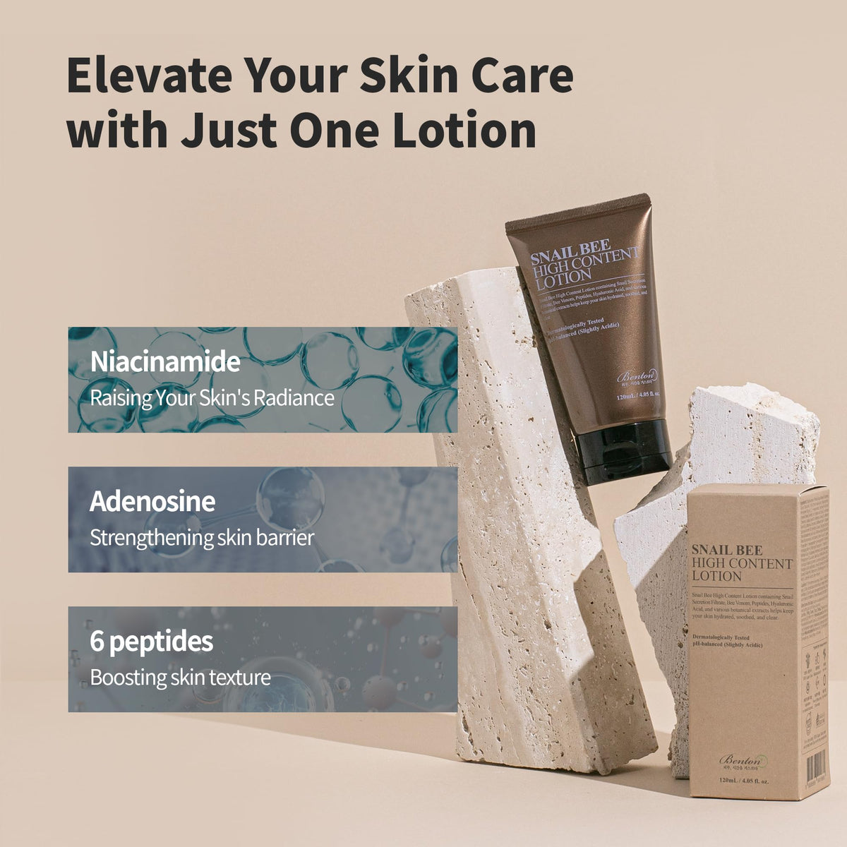 BENTON ingredients label view highlighting key actives and clean formulation