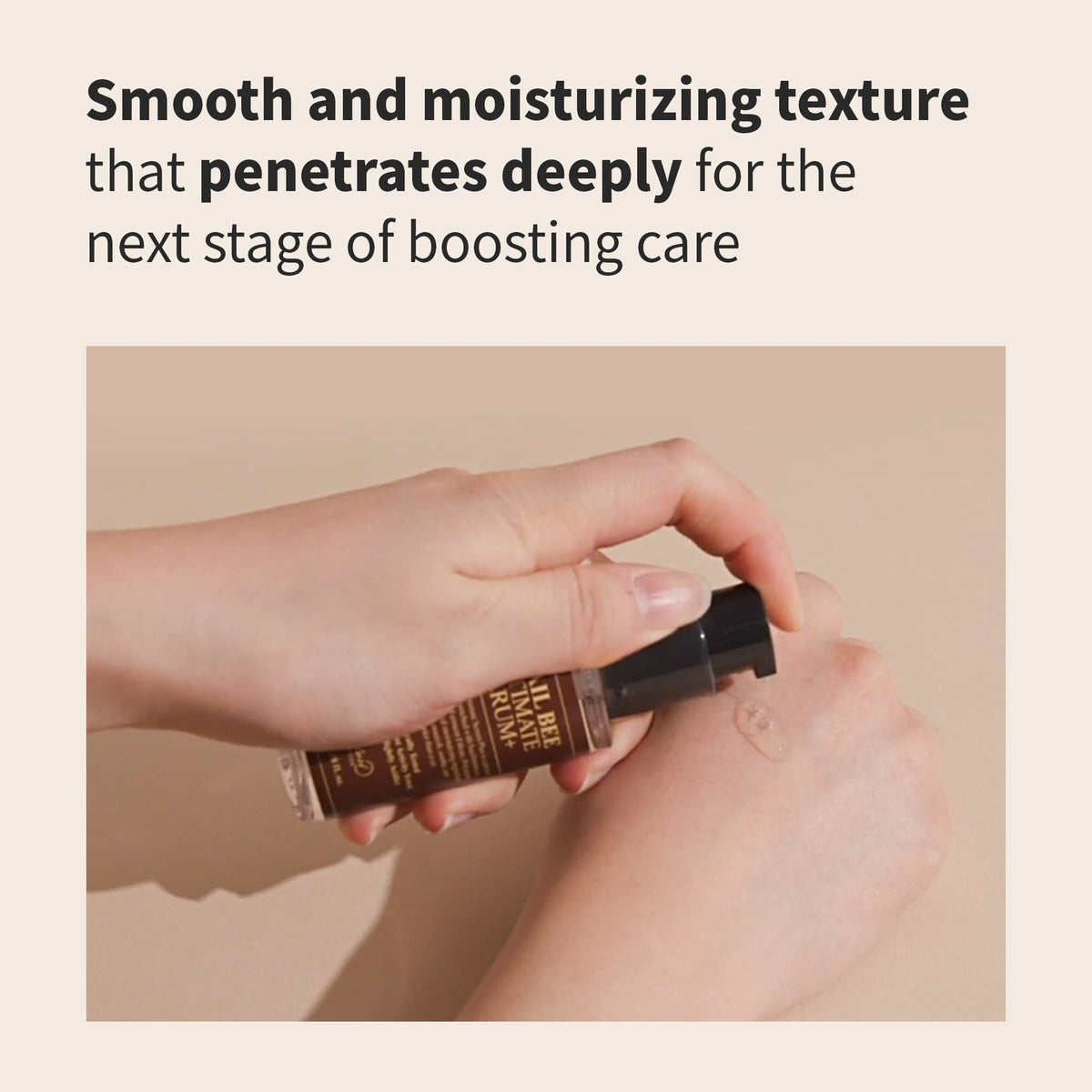 BENTON bottle in hand to show 35ml size and travel-friendly benefit
