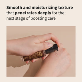 BENTON bottle in hand to show 35ml size and travel-friendly benefit