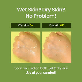 beplain product applied on wet skin in shower illustrating easy in-shower use