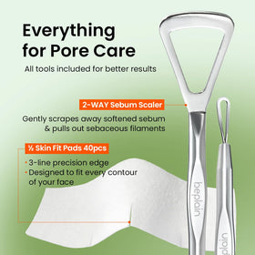 beplain cotton pads and solution in hand demonstrating simple at-home application