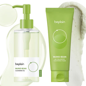 beplain duo front packaging showing both oil and foam for gentle deep cleanse