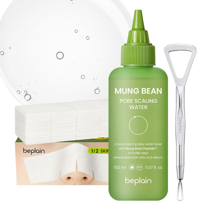 beplain front packaging shows complete sebum softener set for easy pore care