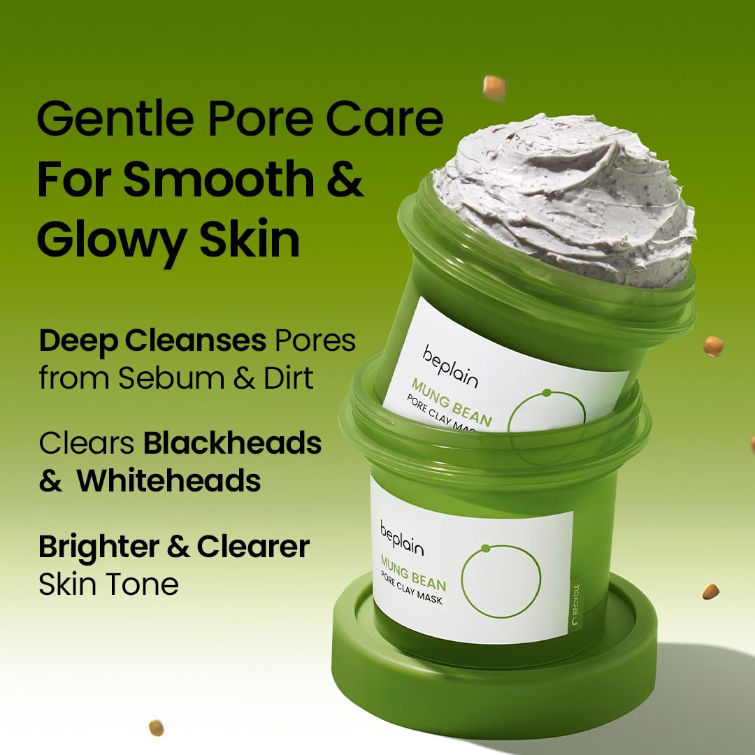 beplain mung beans and powder highlighting natural exfoliant