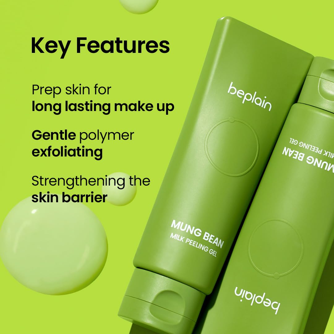 beplain close-up of gel texture and beads highlighting mild polymer exfoliation
