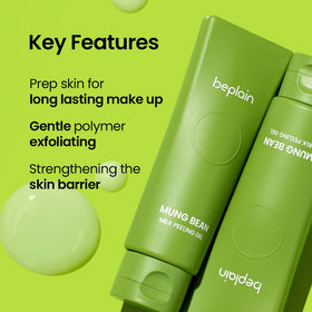 beplain close-up of gel texture and beads highlighting mild polymer exfoliation