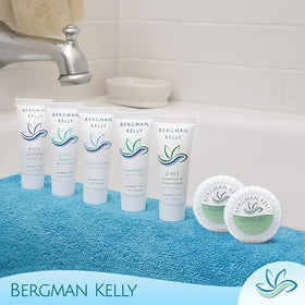 BERGMAN KELLY soap on a guest room dresser in Airbnb lifestyle setting showing welcoming amenities