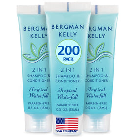 bergman kelly front packaging showing tropical waterfall scent and guest-ready benefit