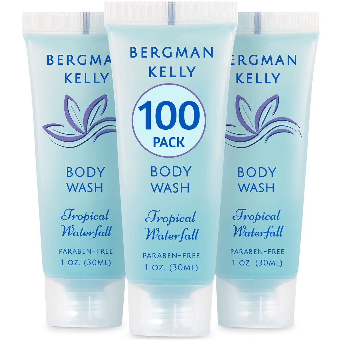 bergman kelly front packaging showing tropical waterfall scent and guest-ready design
