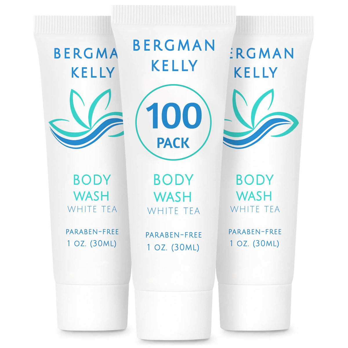 BERGMAN KELLY front packaging showing white tea scent and 100-pack convenience