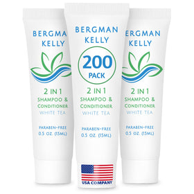 BERGMAN KELLY front packaging of 200-pack showing white tea benefit