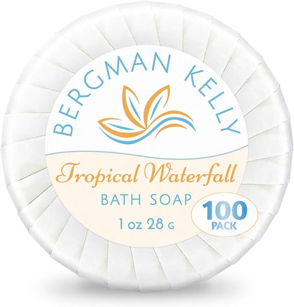 BERGMAN KELLY front packaging showing bulk 100 pack and tropical branding for professional presentation