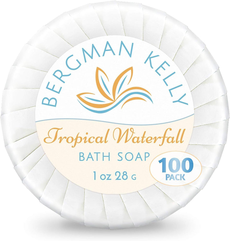BERGMAN KELLY front packaging showing bulk 100 pack and tropical branding for professional presentation