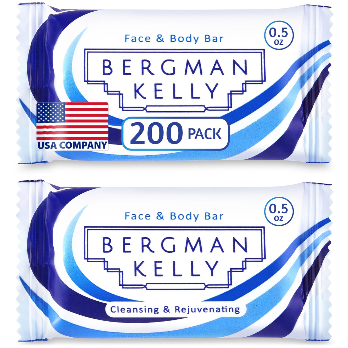 BERGMAN KELLY front packaging showing 200-pack convenient bulk supply