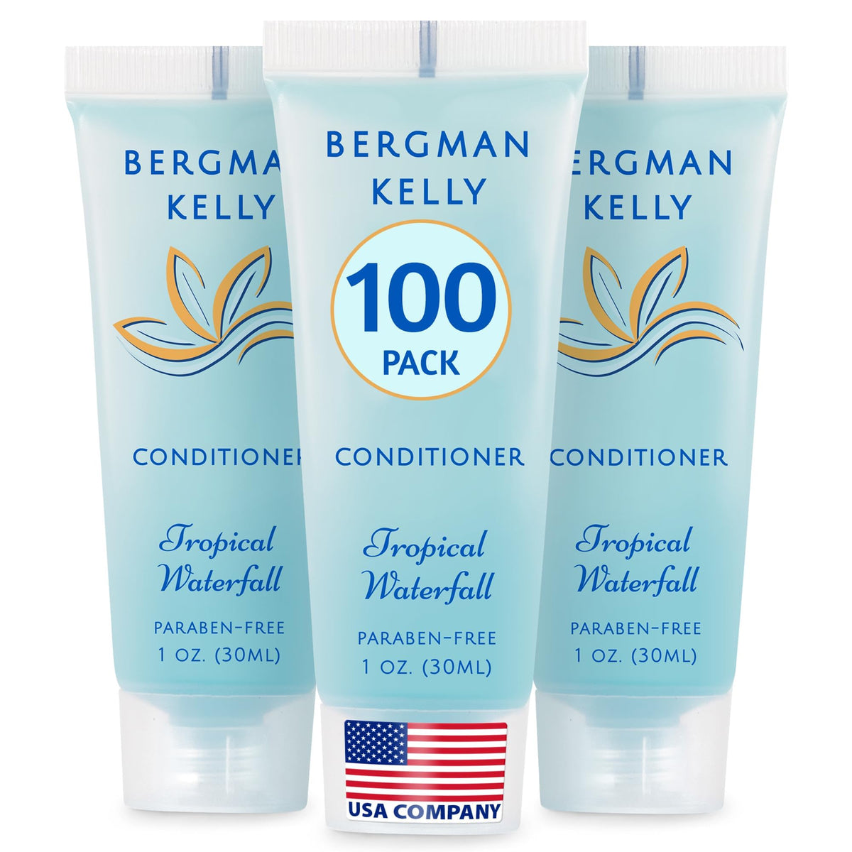 BERGMAN KELLY front packaging showing 1 fl oz tube and tropical branding for guest appeal