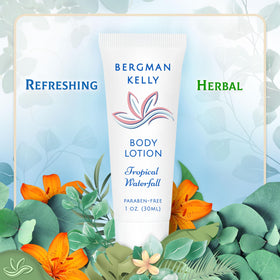 BERGMAN KELLY tubes displayed in a hotel bathroom, elevating guest experience
