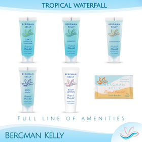BERGMAN KELLY soap bars staged in a hotel bathroom conveying premium guest experience