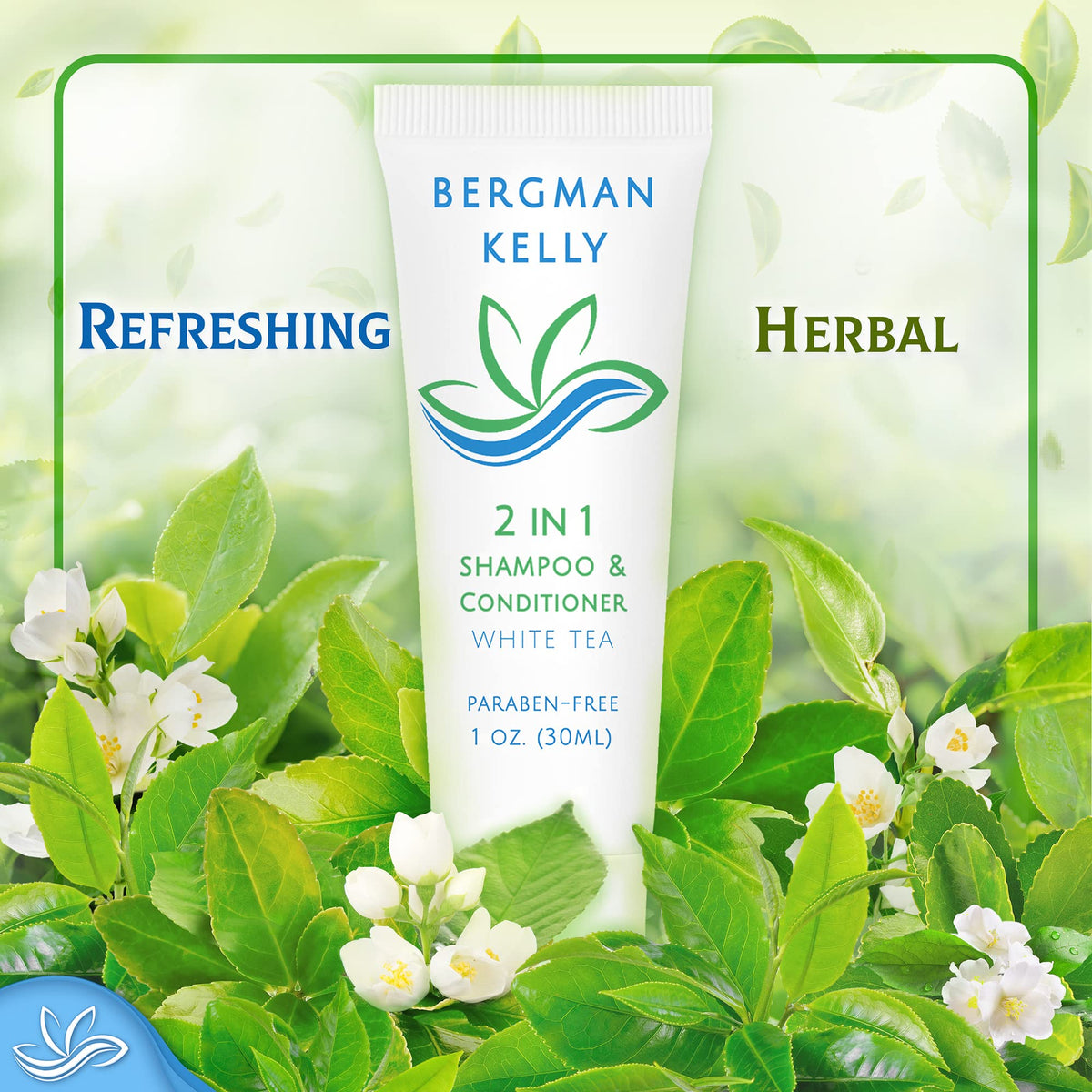 BERGMAN KELLY bottle in hand showing 1 fl oz travel size convenience benefit