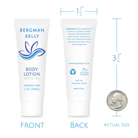 BERGMAN KELLY tube in hand for scale showing travel-friendly, TSA-approved benefit