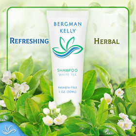 BERGMAN KELLY shampoo poured into hand showing texture and gentle cleanse
