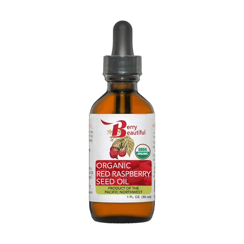 Berry Beautiful front bottle showing label and 1 fl oz size, highlights purity