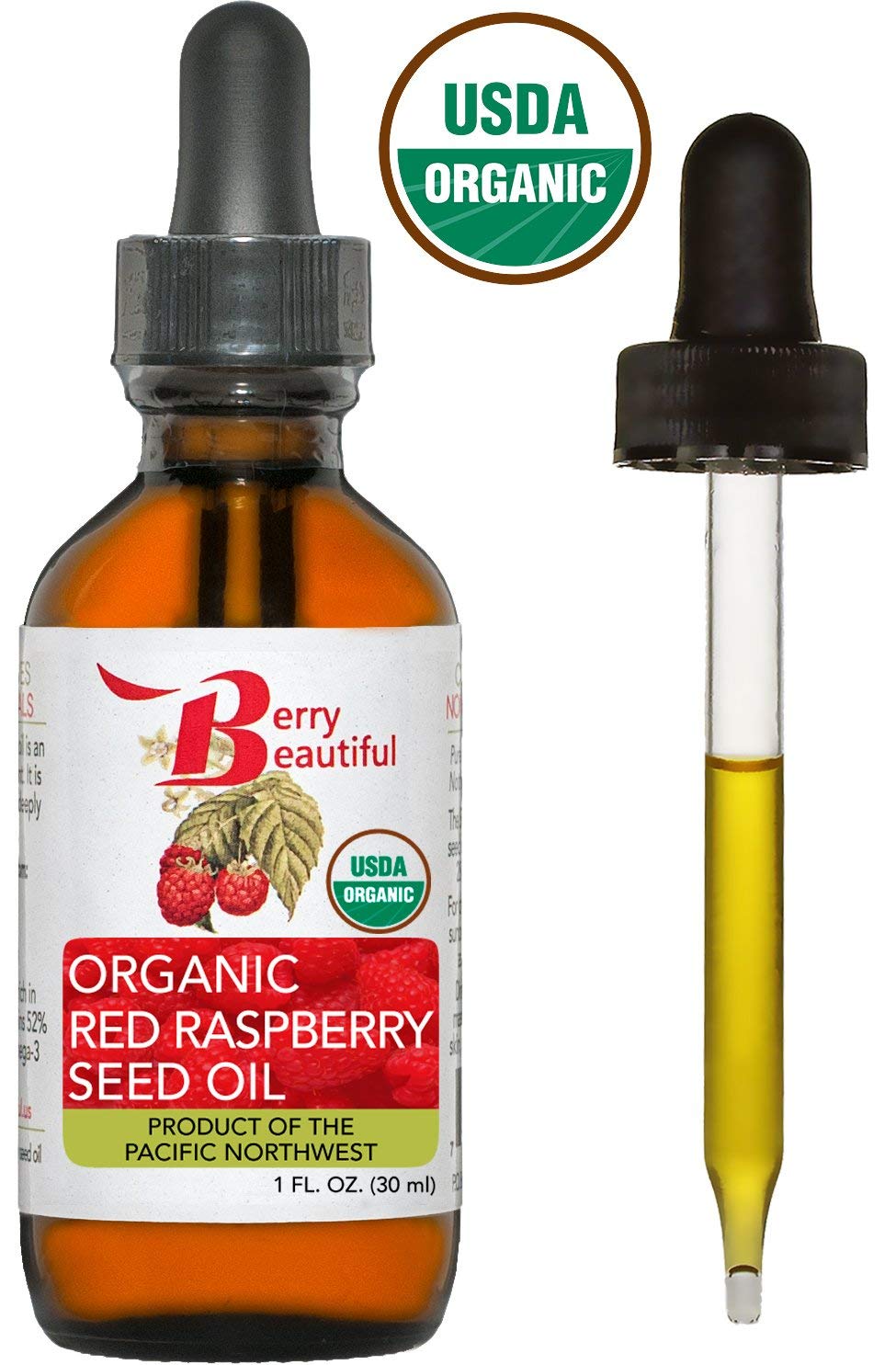 Berry Beautiful oil drop on fingertip showing lightweight texture and absorbency