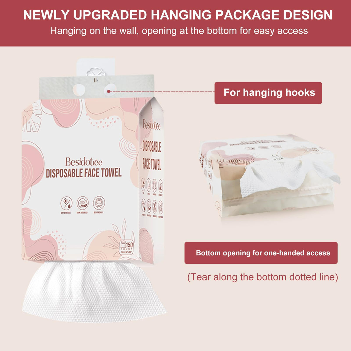 BESIDOTREE towel in use on face demonstrating gentle cleansing benefit