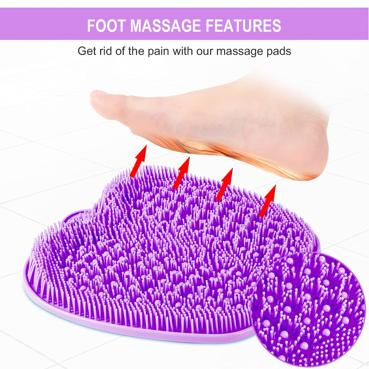 BESKAR textured massage nodes targeting pressure points to soothe tired feet