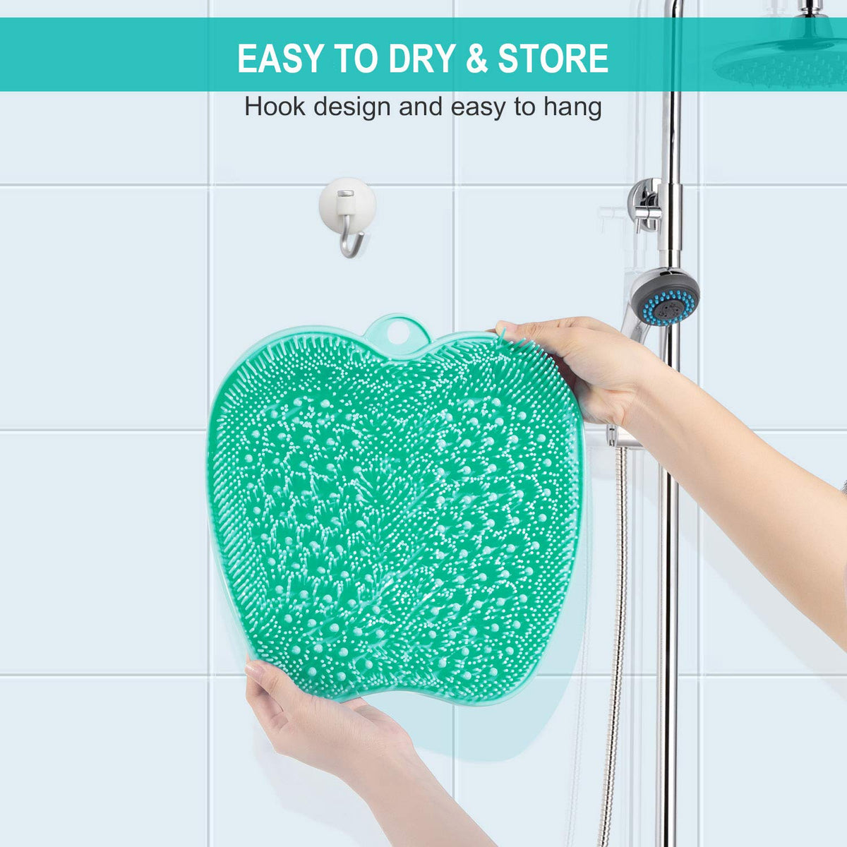 BESKAR mat placed in bathroom vignette suggesting daily foot care convenience