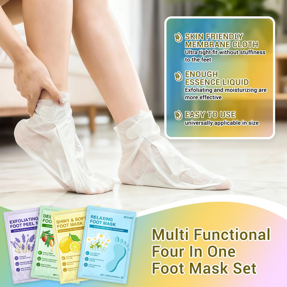 BESNEL foot mask next to ruler to demonstrate size and full foot coverage