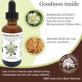 Best Nature's label details highlighting Eclipta alba origin and cold-process