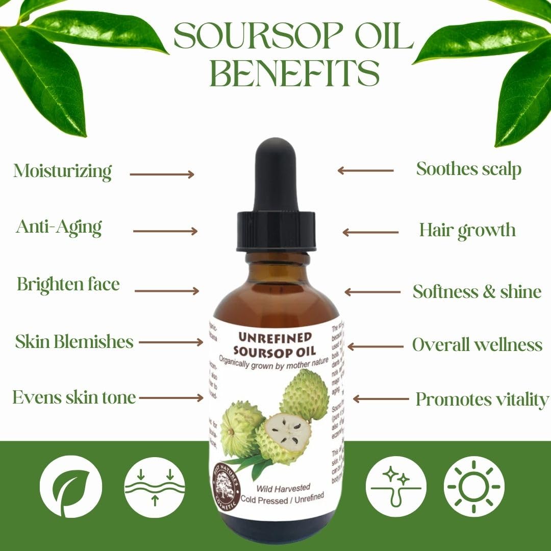Best Nature's Cosmetics close-up ingredient label confirming 100% soursop oil