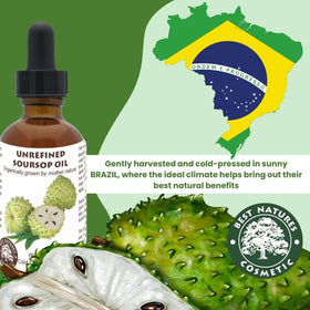 Best Nature's Cosmetics oil texture poured on hand, shows rich unrefined consistency