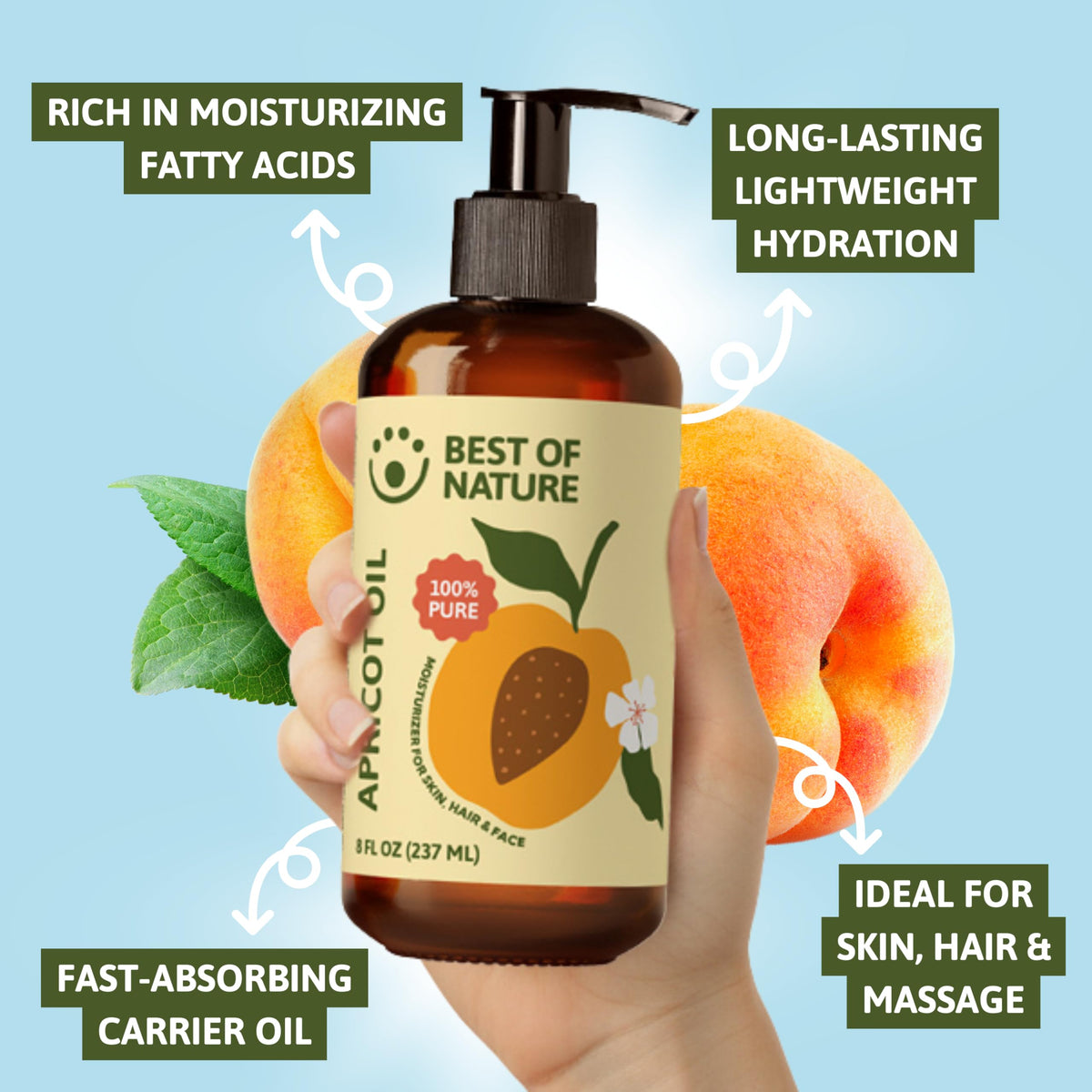 Best of Nature oil applied to hair ends demonstrating nourishment
