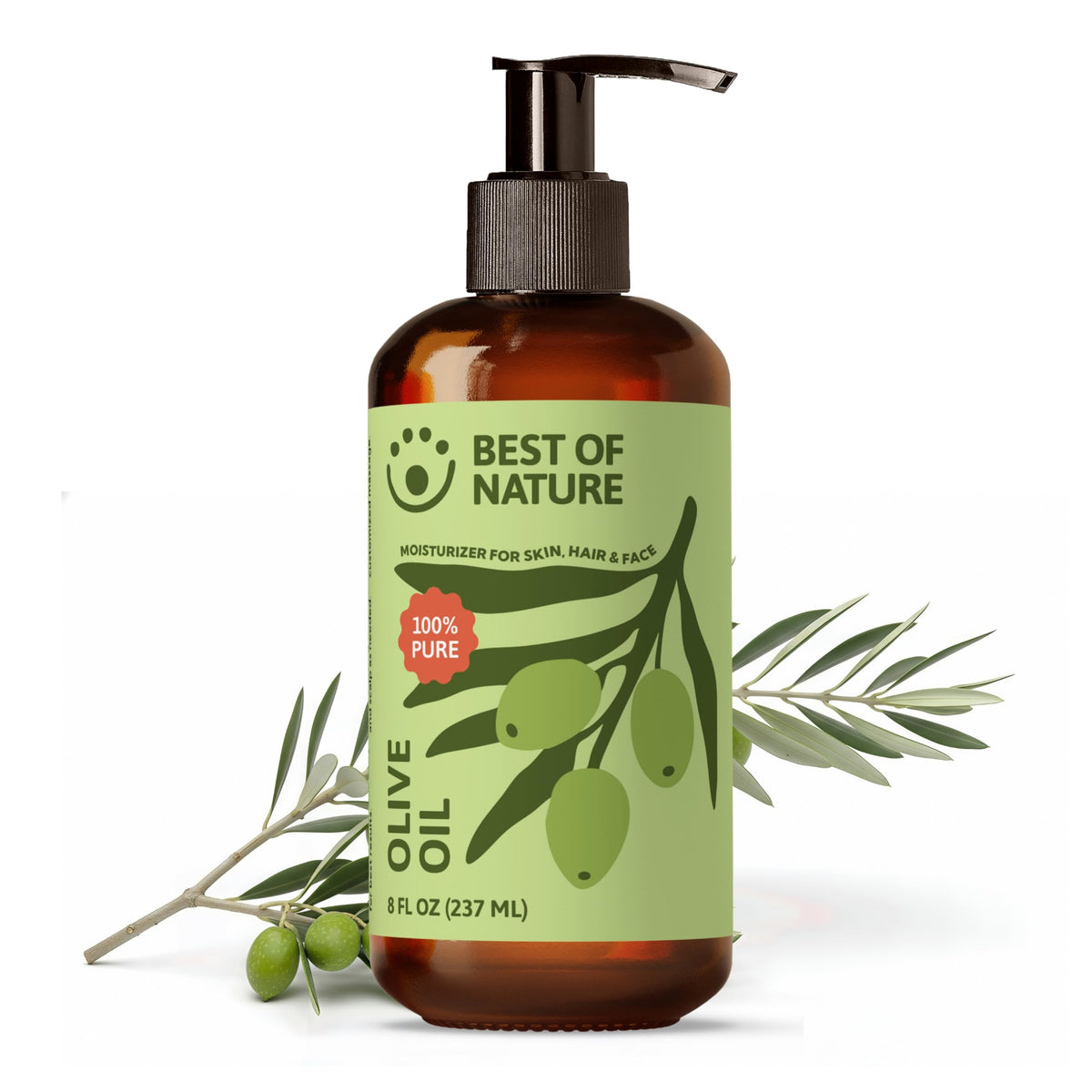 Best of Nature front label showing 8 fl oz bottle and clear branding benefit simplicity