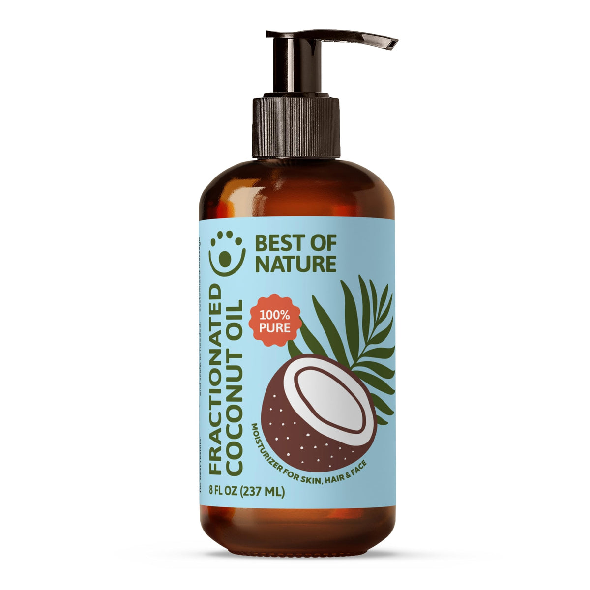 Best of Nature front pump bottle showing elegant label and easy dispensing benefit