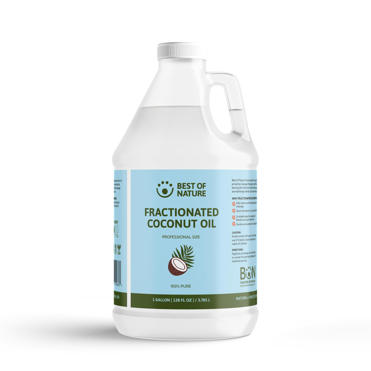 Best of Nature gallon front label showing product and size benefits