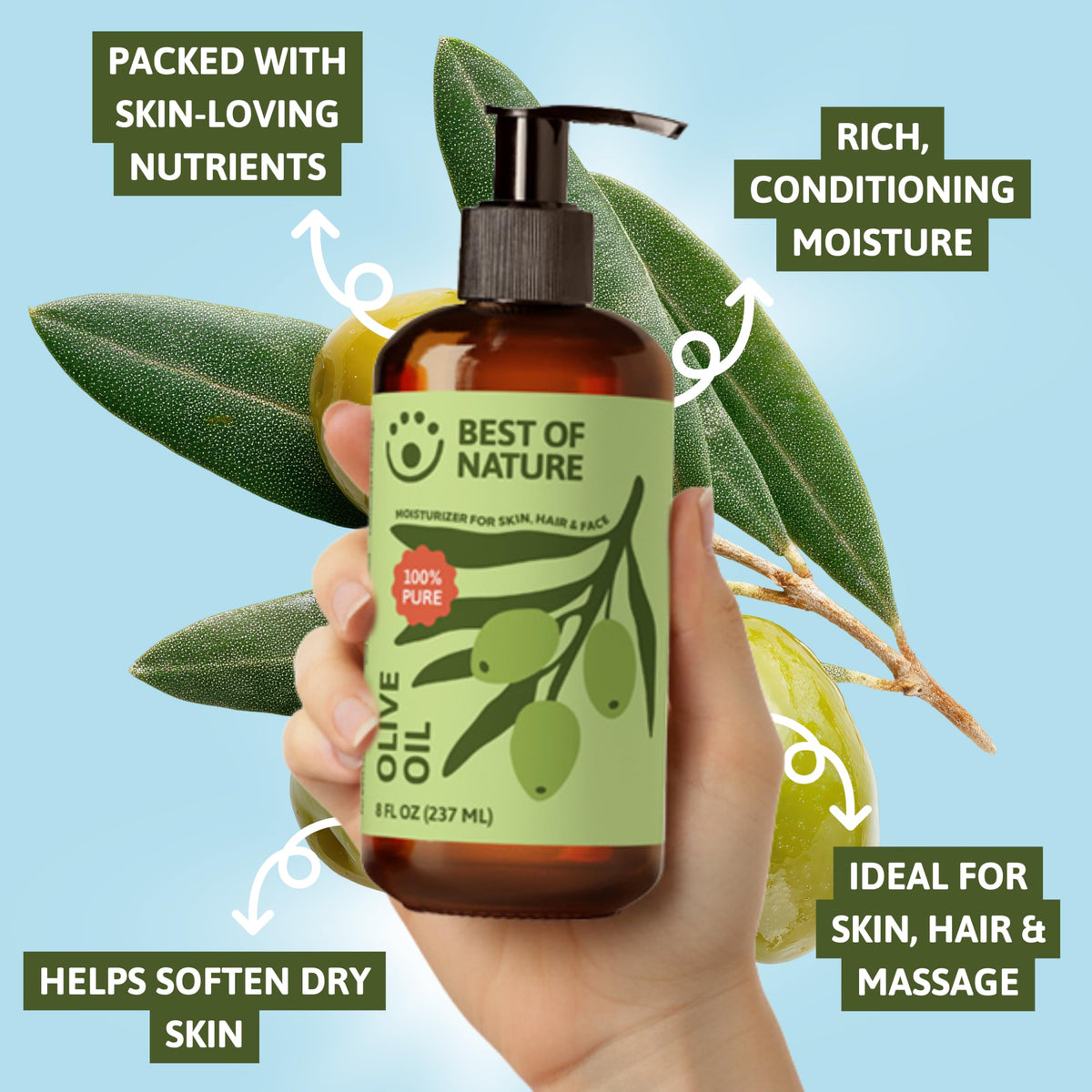 Best of Nature used as hair treatment showing shine and softness benefit