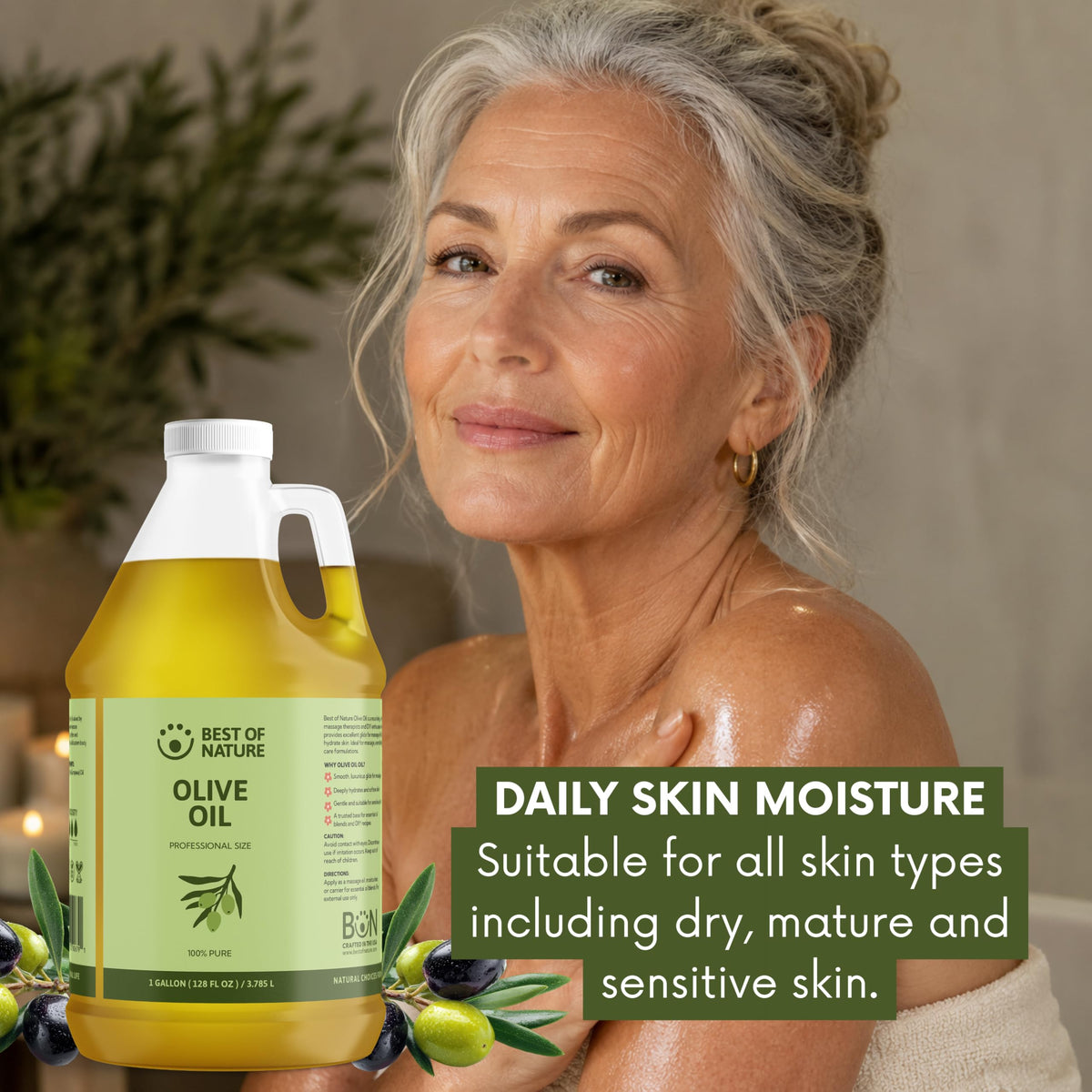 Best of Nature oil applied during hand massage showing smooth glide and hydration benefit