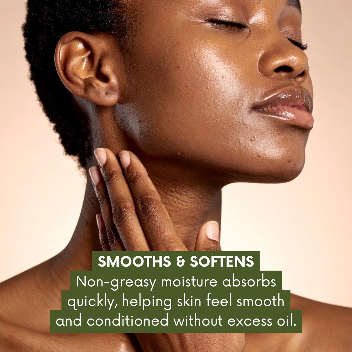 Best of Nature oil texture on hand demonstrating lightweight absorption benefit