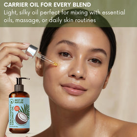 Best of Nature hair treatment before-and-after showing smoother, conditioned hair