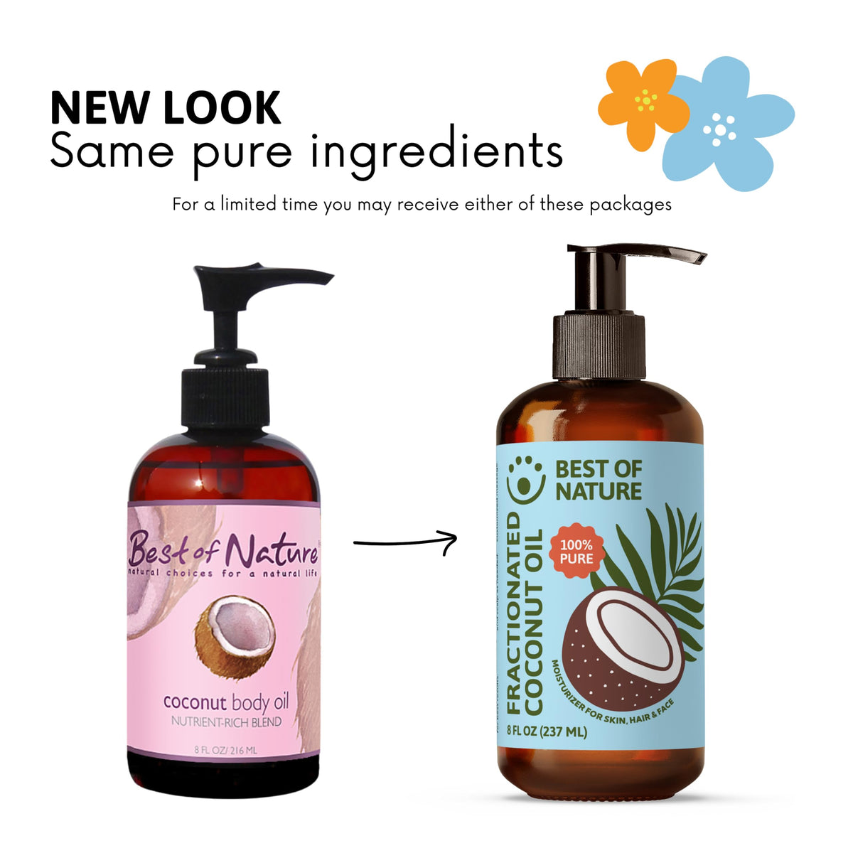 Best of Nature size comparison with hand showing compact 8 fl oz pump convenience