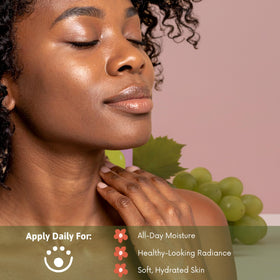 Best of Nature texture on hand illustrating light absorption and non-greasy finish