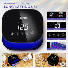BETE touchscreen LCD with timer display for precise curing control