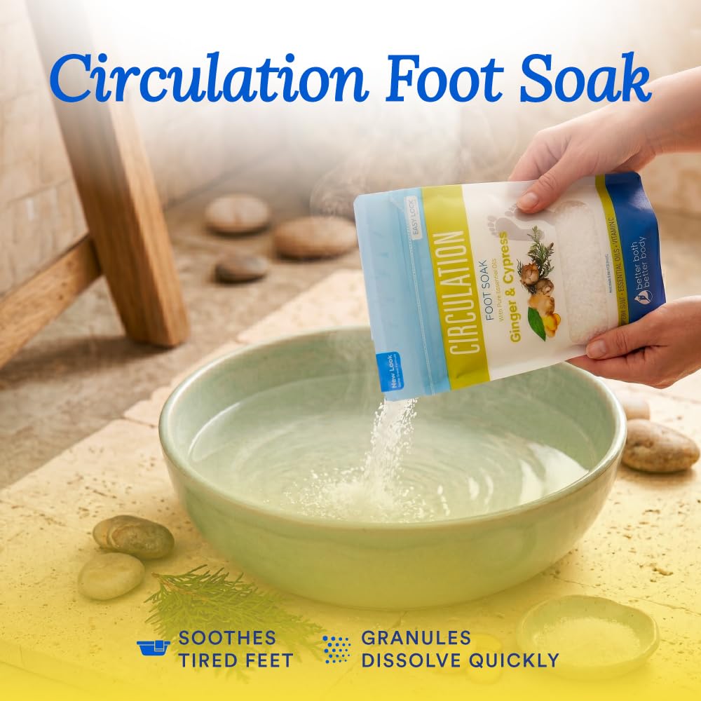 Better Bath Better Body foot soak in use with feet in basin conveying relaxing at-home routine