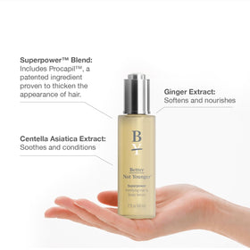 Better Not Younger pipette dispensing serum showing easy, precise application