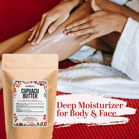 Better Shea Butter melting Cupuacu butter in palms for easy application benefit